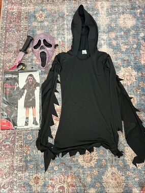 Bling Ghostface  costume with Mask and Bonus Bling Knife - child Medium 8-10
